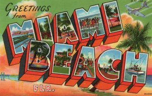 11178 Greetings From Miami Beach, Florida, Large Letters