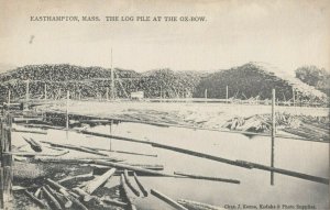 EASTHAMPTON, Massachusetts ,1900-10s; Log Pile at the Ox-Bow; TUCK 0292