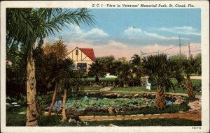 St Cloud Florida FL Veterans Memorial Park Linen 1930s-50s Linen Postcard