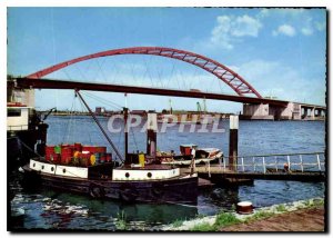 Postcard Modern Rotterdam van Brienenoordbrug Boat