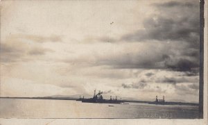 J81/ Ship RPPC Postcard c1910 U.S. Battleships at Sea Navy 430