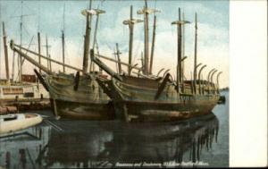 NEW BEDFORD MA Ships in Harbor c1910 Postcard