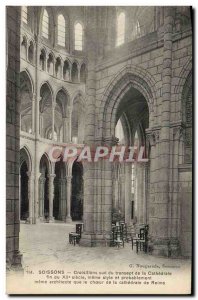 Old Postcard Soissons braces south transept of the Cathedral