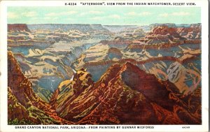 Grand Canyon Nat'l Park Painting by Gunnar Widforss, Fred Harvey Postcard N49