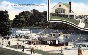 Fremont Ohio Yacht Club Harbor Linen Antique Postcard K19582