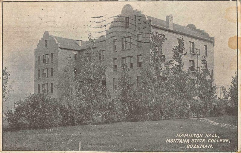 Hamilton Hall MONTANA STATE COLLEGE Bozeman, MT 1911 Vintage Postcard