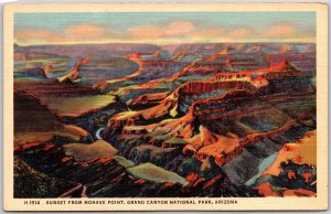 Arizona AZ, Sunset From Mohave Point, Grand Canyon National Park, Postcard