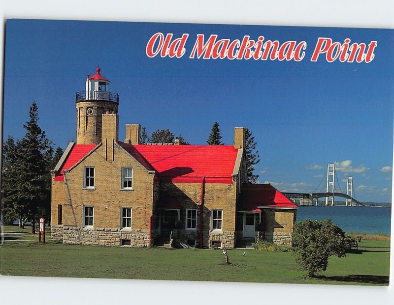 Postcard Old Mackinac Point Mackinaw City Michigan USA