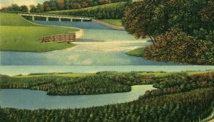 Postcard  View of York Water Company's Basin & Spillway Channel, York, MI.  S7.