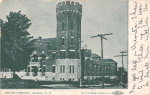 ONEONTA NEW YORK STATE ARMORY CARMAN UDB POSTCARD c1906