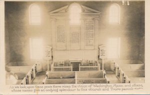 RPPC Interior Old Pohick Church Lorton VA Virginia - Where Washington Worshipped