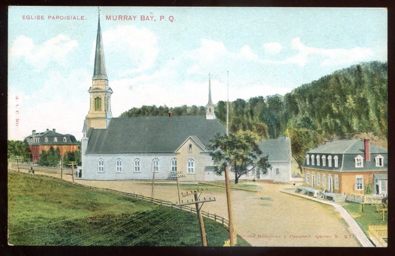 dc1236 - MURRAY BAY Quebec Postcard 1910s Church