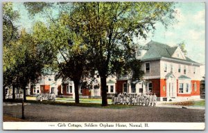 Vtg Normal Illinois IL Girls Cottages Soldiers Orphan Home 1909 Old Postcard