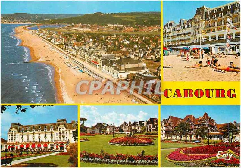 Postcard Moderne Cabourg (Calvados) Aerial View of the Waterfront The Beach G...