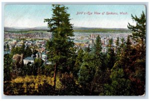 Spokane Washington WA Postcard Bird's Eye View Of Residence Section 1909 Antique