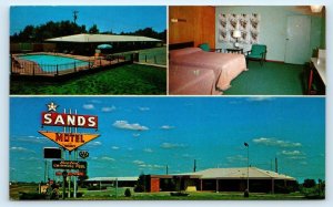 WICHITA, KS Kansas ~ Roadside SANDS MOTEL c1950s Mid-Century Postcard