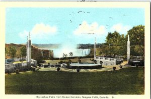 Horseshoe Falls Oakes Gardens Niagara Falls Canada Postcard Standard View Card