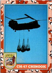 Military 1991 Topps Dessert Storm Card CH-47 Chinook Helicopter sk21338