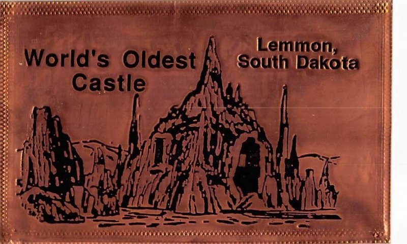 World's Oldest Castle, Lemmon, SD Engraved Copper Unused 