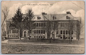 Postcard Tillsonburg Ontario c1914 Public School now Oxford Estates