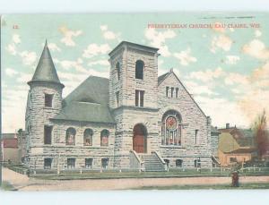 Divided-Back CHURCH SCENE Eau Claire Wisconsin WI G4323