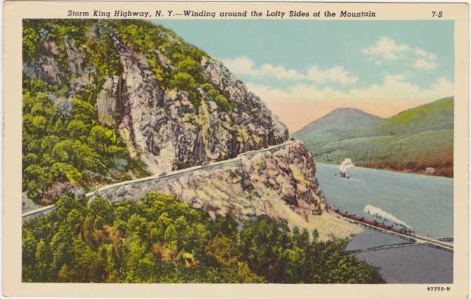 Storm King Highway - Train Along Hudson River - NY WB