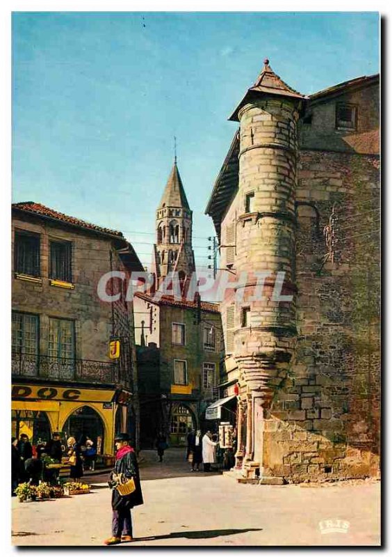 Postcard Moderne Saint-Leonard-de-Noblat Old houses and tower of the sixteent...