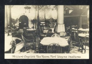 RPPC FORT WAYNE INDIANA MILLER'S ENGLISH TEA ROOM REAL PHOTO POSTCARD