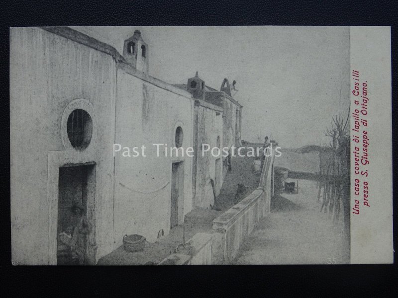 Vésuve Eruzione Del Vesuvio S.Giuseppe Una Casa Coverta Di Lapi c1906 Rare Pc