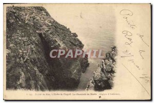 Old Postcard The Pointe du Raz The Enter Plogeff of the Devil Fireplace Regio...