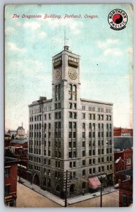 Portland Oregon~Air View Oregonian Building~Vintage Postcard