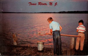 New Jersey Toms River Young Boys Crabbing At Sunset