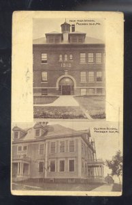 PRESQUE ISLE MAINE HIGH SCHOOL BUILDING MULTI VIEW VINTAGE POSTCARD 1910