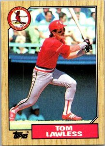 1987 Topps Baseball Card Tom Lawless St Louis Cardinals sk18010