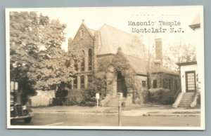 MONTCLAIR NJ MASONIC TEMPLE VINTAGE REAL PHOTO POSTCARD RPPC