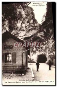 Old Postcard Frontiere Franco Suisse Col Des Roches Lake or Villers