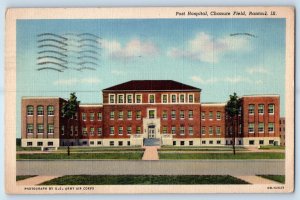 1942 Rantoul Illinois IL Vintage Postcard Post Hospital Chanute Field Building