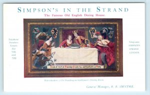 LONDON, England, UK ~ SIMPSON'S in the STRAND Restaurant c1910s  Postcard