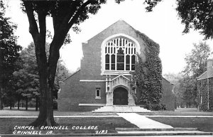 Grinnell College Chapel Real Photo Grinnell, Iowa  