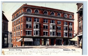 Attleboro Massachusetts MA Postcard Bronson Building Exterior View c1905 Vintage