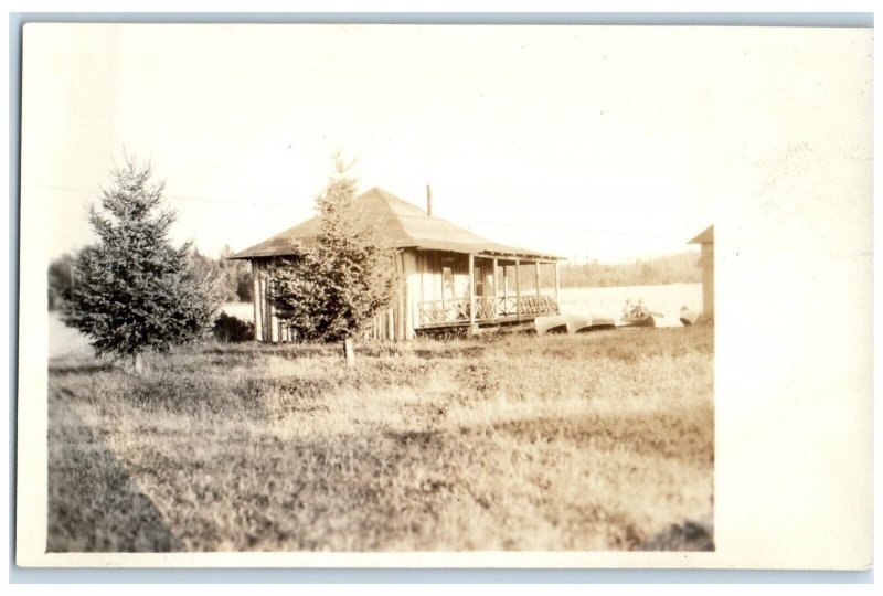 c1905 Camp Tender Foot Exterior View Field Wisconsin Antique RPPC Photo Postcard