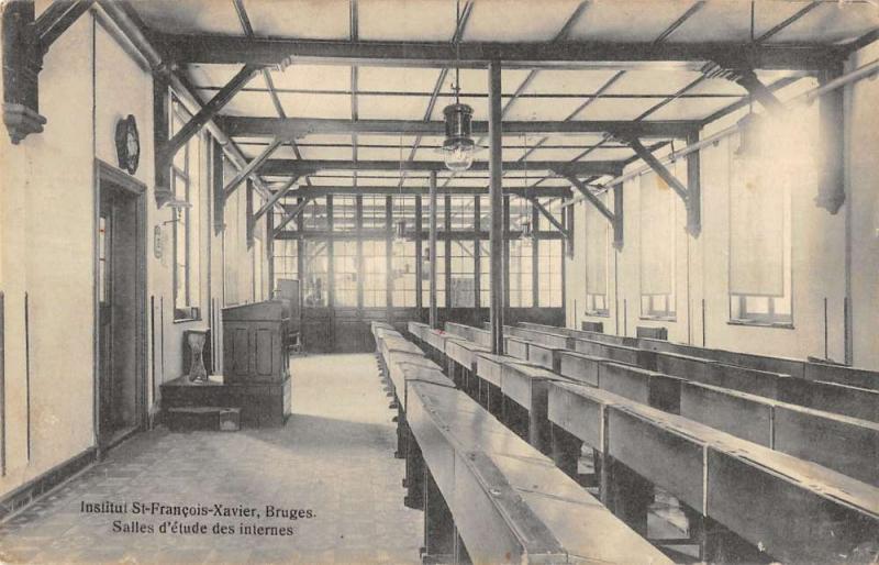 Bruges Belgium interior Institut St Francois-Xavier antique pc Z19610