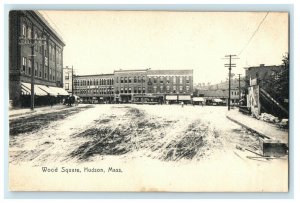 c1905 West Square, Hudson Massachusetts MA Antique Unposted Postcard