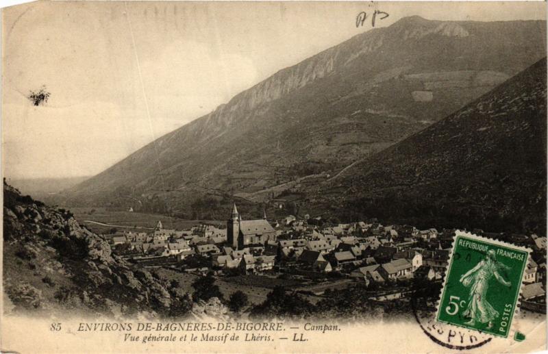 CPA Env. de BAGNERES-de-BIGORRE Campan-Vue générale-Massifde Lheris (414955)