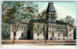 MANHATTAN, Kansas KS ~ CENTRAL HIGH SCHOOL Building 1908  Postcard