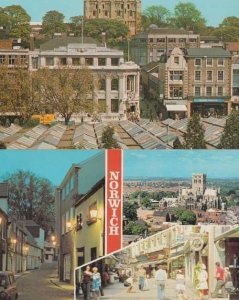 Norwich Market Place Eastern Electricity Parton Austin Old Shop 1970s Postcard s