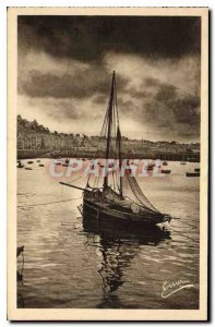 Postcard Old Granville After the storm fishing boat