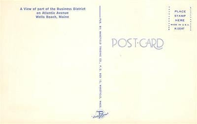 Atlantic Avenue WELLS BEACH Maine Street Scene ca 1960s Vintage Postcard