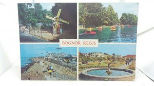 New Vintage Postcard Multiview Bognor Regis Gander Mill Marine Park Hotham Park