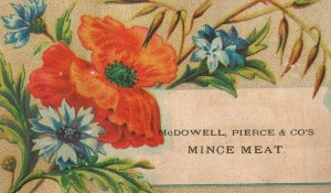 1870-80's McDowell Pierce & Co. Mince Meat Glass Jars Kegs Trade Card P142